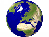 Globus (Europa-zentriert) Satellit 1600x1200